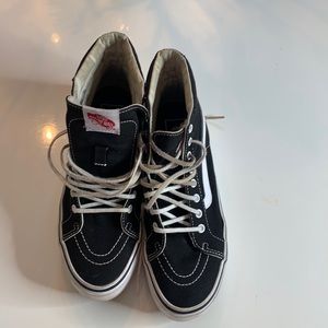 Vans platform black and white sneakers